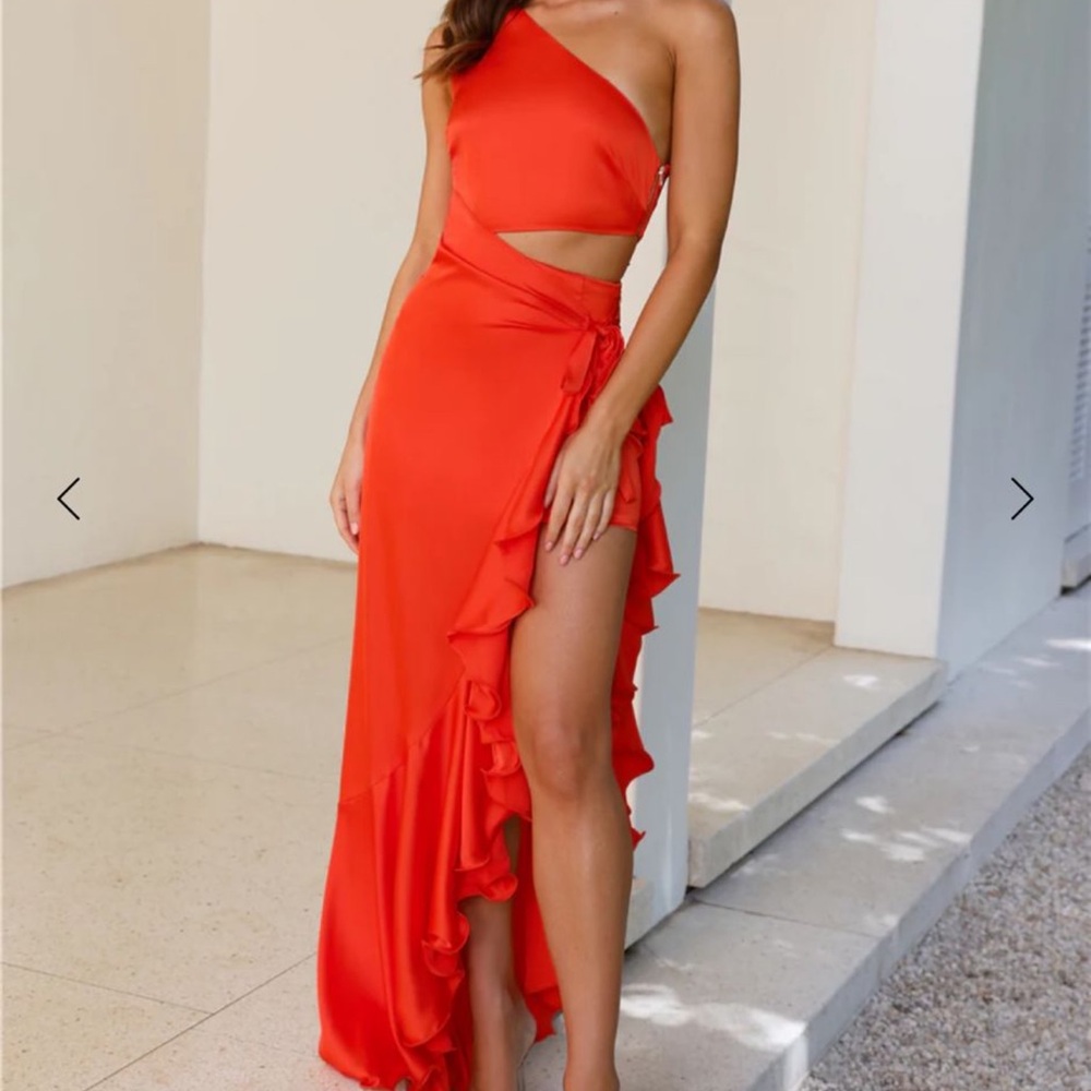 Hello Molly One Shoulder Red Dress
